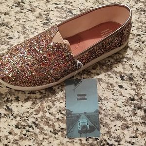 Tom's glitter slip on shoes